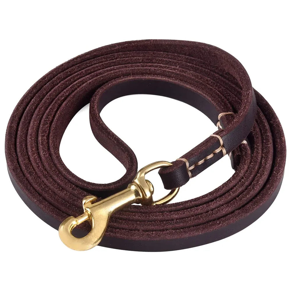 Premium Genuine Leather Dog Leash Dual Length For Versatile Walks And Everyday Comfort