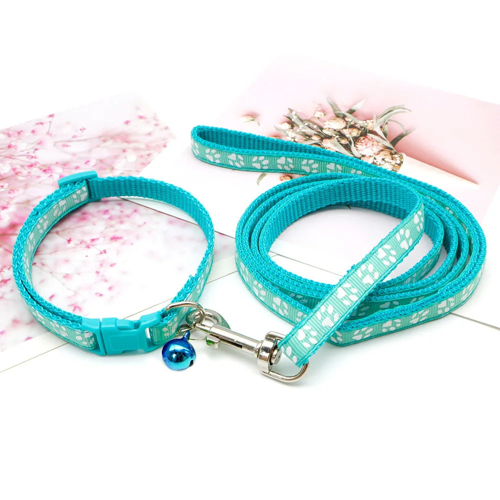 1pc Cute Dog Leash and Collar Set 1.2M for Puppy Cat Traction Rope Dog Collar Harness Durable Walking Pet Supplies Anti-lost
