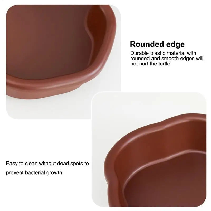 Turtle Feeding Dish Reptile Bathing Pool With Ramp And Basking terrace Aquarium Ornament For Turtle, Bearded Dragon ﻿