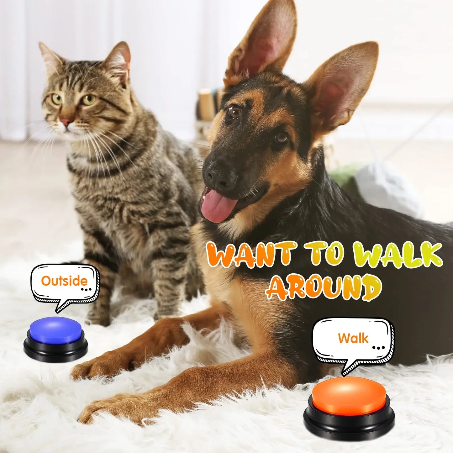 Dog Communication Buttons Voice Recording Button for Pet Training Buzzer 30 Second Record Playback Funny Gift for Talking Pet