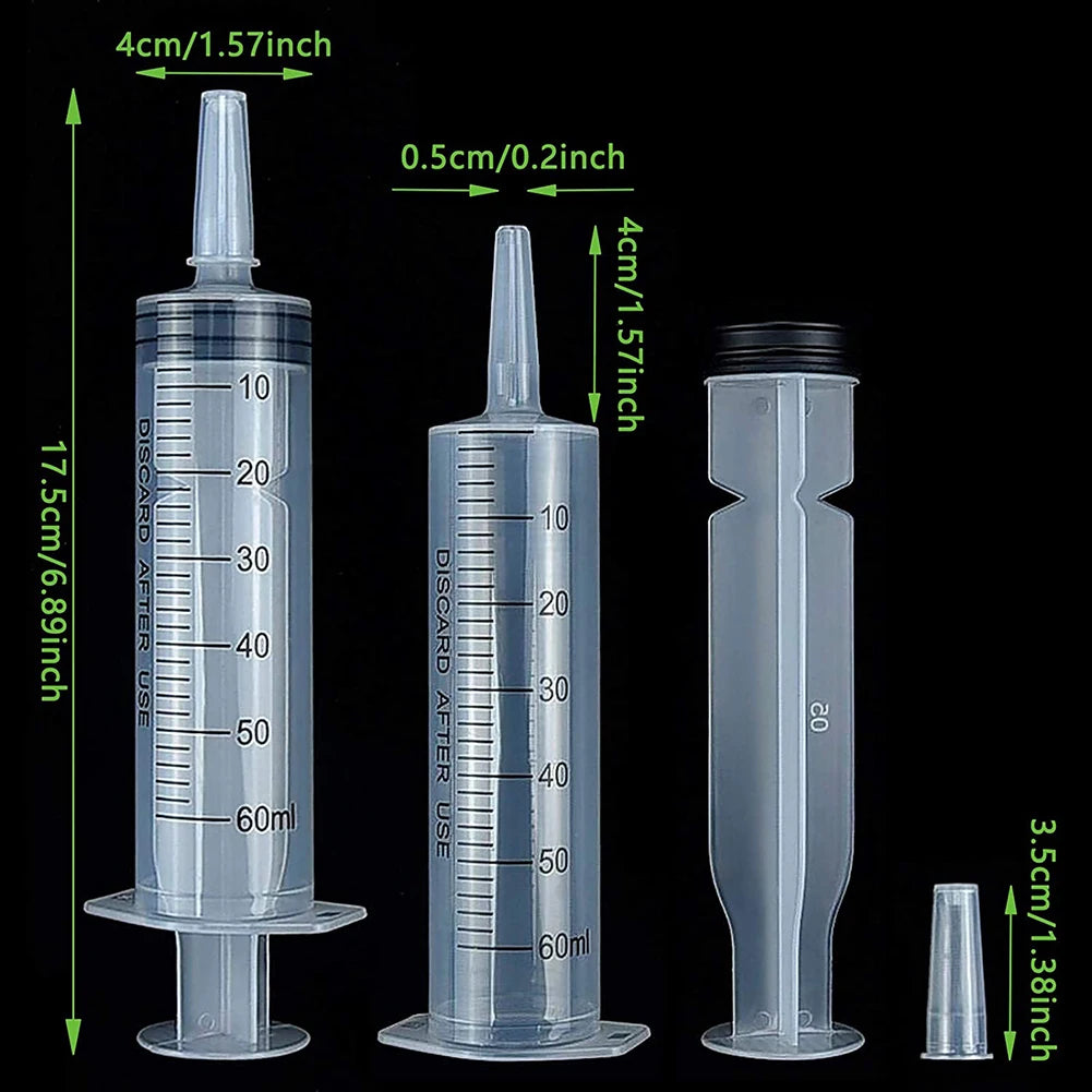 Reusable 60ml Plastic Nutritional Syringe For Pet Feeding Without Needle Small Dog 2 4 6 8 10 Pieces