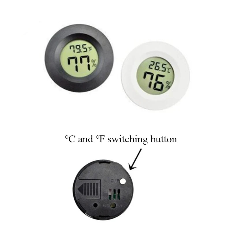 1pcs Round Electronic Temperature Embedded LCD Digital Thermometer Fridge Freezer Tester Temperature  Reptile Hygrometer