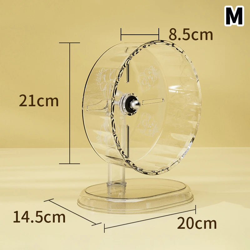 Hamster Cage Wheel Acrylic Transparent Anti-Slip Easy Clean With Stand