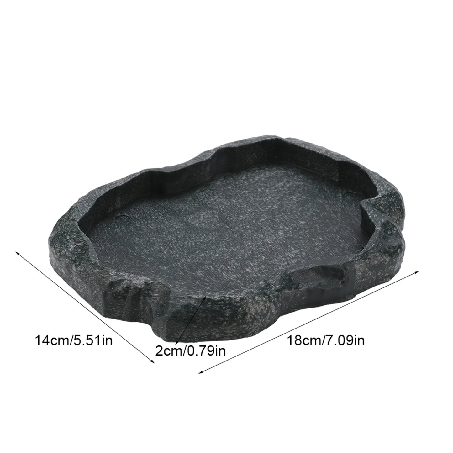 ABS Resin  Reptile Rock Food and Water Dish Feeder Bowl for Tortoise Lizard Lizard Feeder Reptile Bowl Reptile Feeder