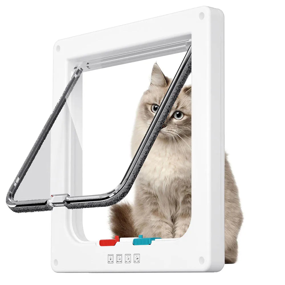 Cat Door Flap Extra Large 11x 9.8in 4 Way Locking Security Flap Door Weatherproof Pet Door Kit for Dog Cat Kitten Puppy Safety