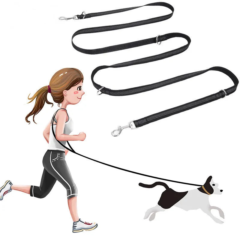 PawGuard Reflective Double Dog Leash Kit - Quick Release Dual Lead For Safe Two Dog Walks At Night
