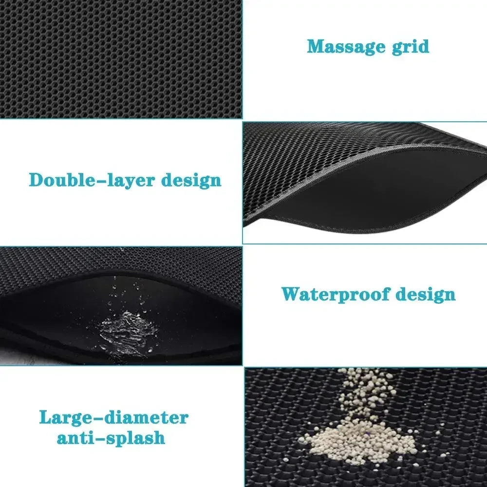 Waterproof Double Layer Cat Litter Mat Nonslip Washable Pet Box Mat For Cat Toilet And Sand Cleanup