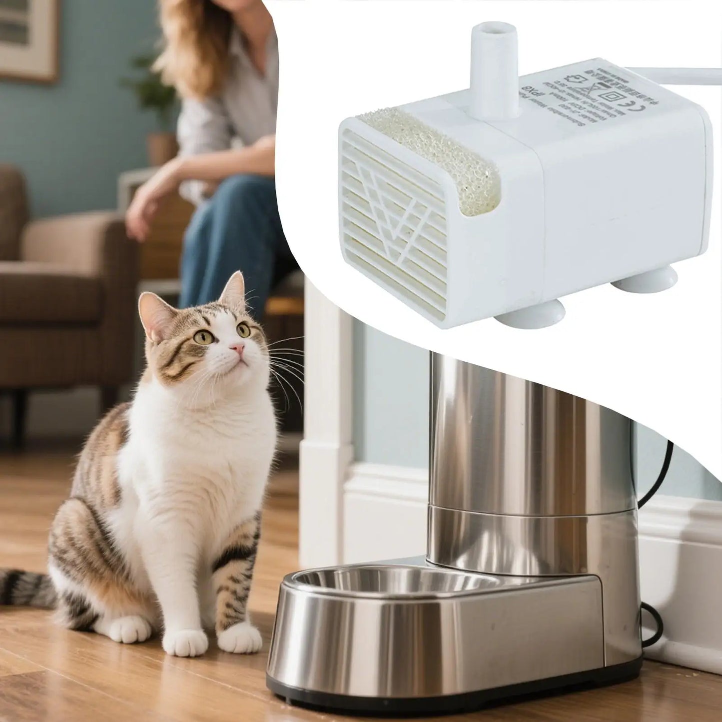Cat Water Fountain Pump Water Pump Replacement Ultra Quiet Pet Dispenser Pump Cat Fountain Submersible Pump Pet Supplies
