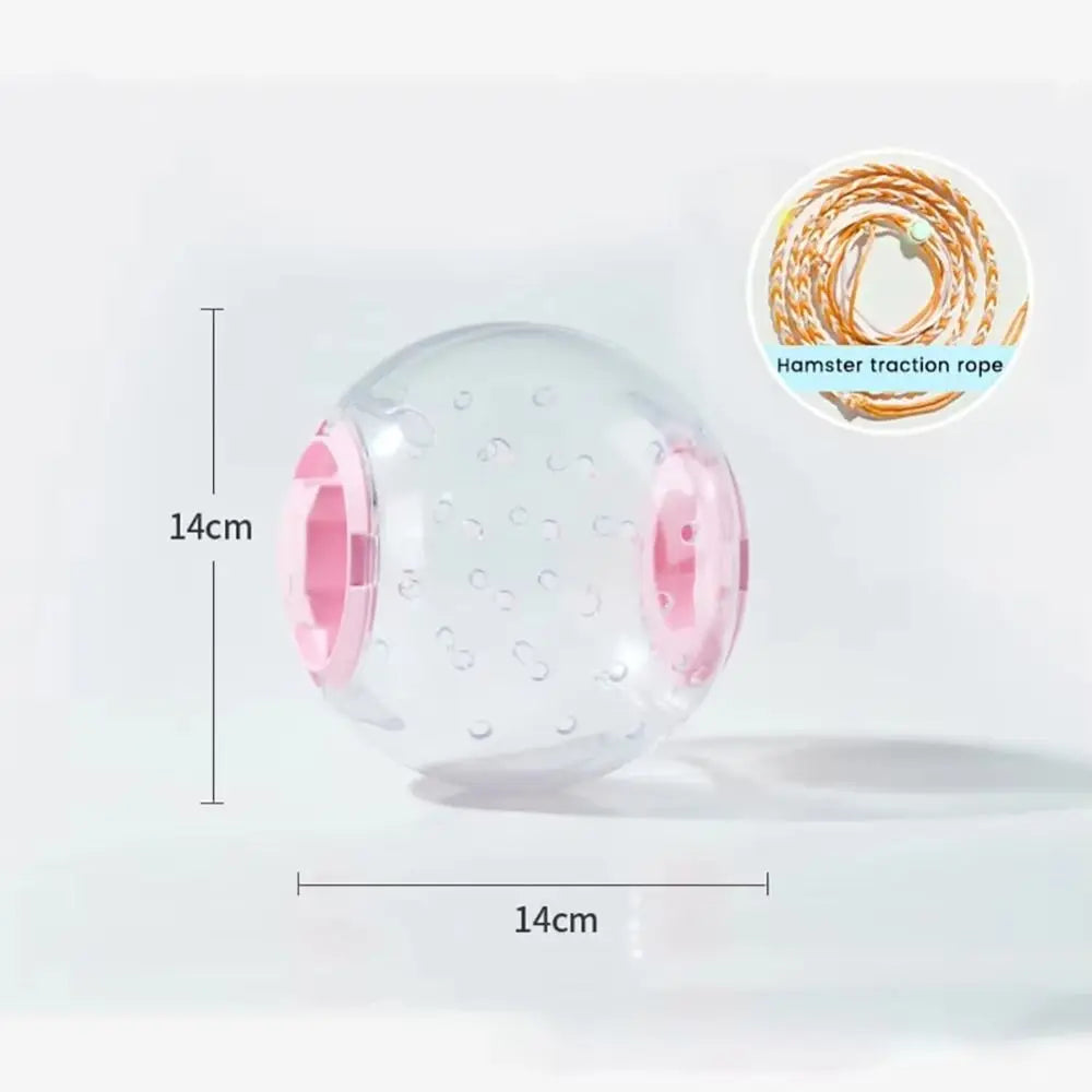 New 14cm/18cm Hamster Exercise Ball Traction Rope Transparent Running Ball Multi Purpose Multi-function Pet Supplies