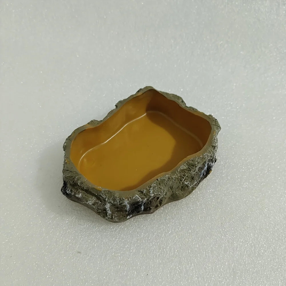 1PC Reptile Water Bowls Terrarium Plate Reptile Feeder Amphibian Feeding Bowl for Frog Chameleon Tortoise Bearded Dragon Turtle