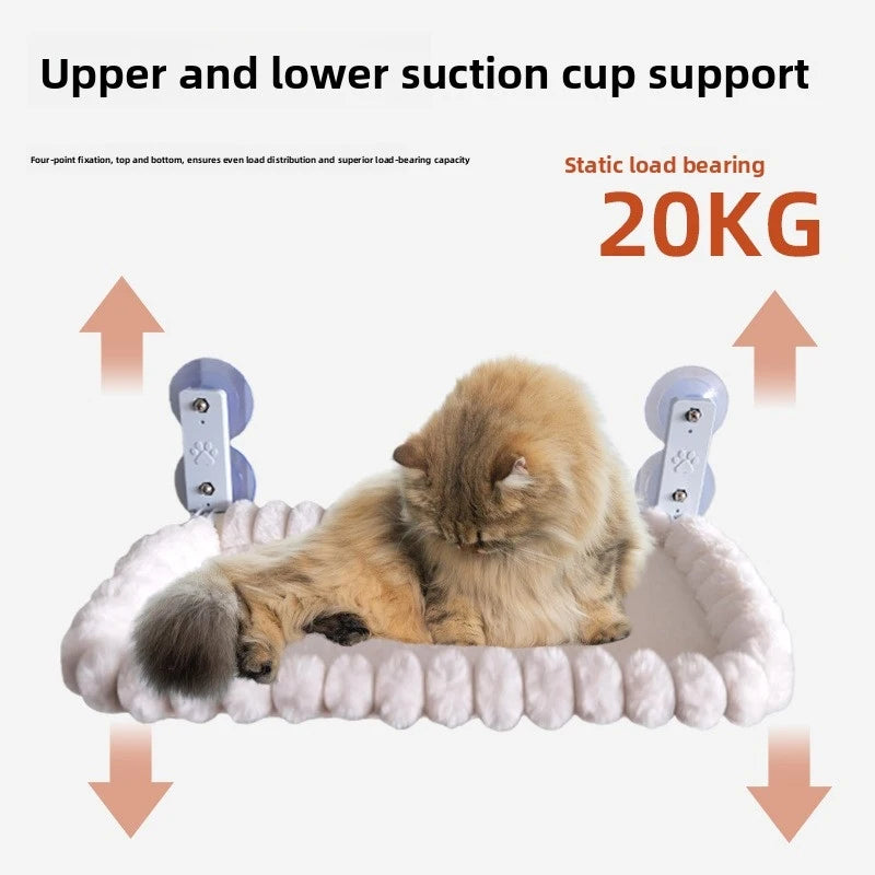 Large Wide Cat Window Bed Suction Cup Hanging Hammock for Cats Sunbathing Balcony Indoor Cat Furniture Pet Supplies