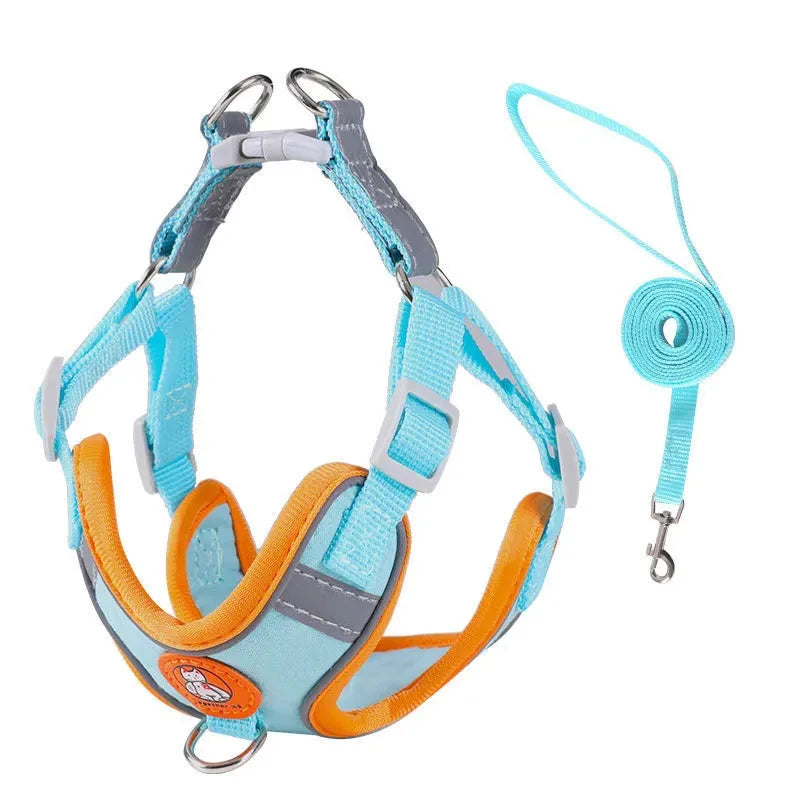 Dog Harness Leash Set Reflective Adjustable Dog Collar Dog Leash Small and Medium Dog Accessories Puppy Harness Pomeranian