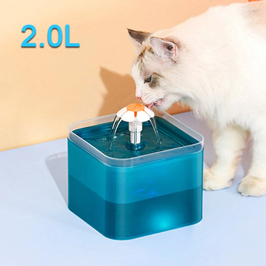 2L Automatic Cat Water Fountain Filter Indoor LED Drinker for Cat Water Dispenser Pet Drinking Fountain for Cats Feeder