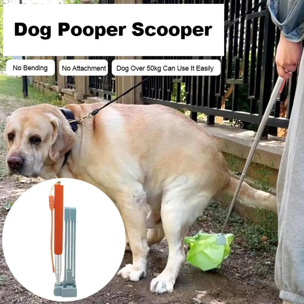 Long Handle Steel Dog Cat Pet Poop Scoop Garbage Grabber Dirt Picker Environmentally Friendly Clean Pet