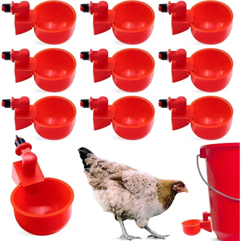 10/20 Pcs Chicken Drinking Bowl Poultry Automatic Water Dispenser Pigeon Small Chick Feeding Bowl Chicken Coop Water Dispenser
