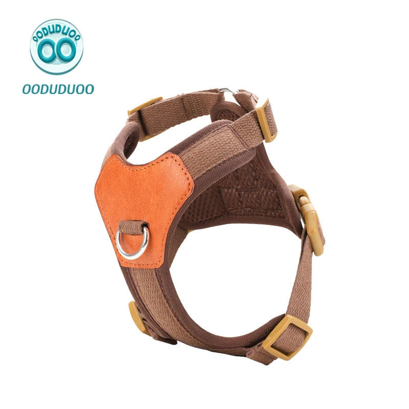 OODUDUOO Dog Harness Adjustable Pet Harness Vest For Small Medium Dogs Pet Chest Strap French Bulldog Puppy Chihuahua Leash Set