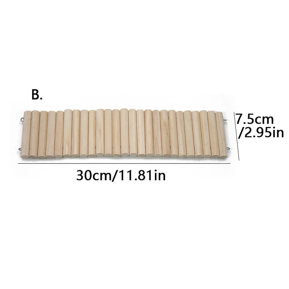 NatureNest Hamster Wooden Walls And Bridge Enrichment Natural Wood Texture Encourages Exploration And Nesting