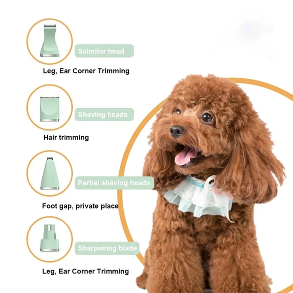 Professional 4 In 1 Electric Pet Grooming Tool Set USB Rechargeable Dog Cat Hair Clippers Trimmer Shaver Waterproof