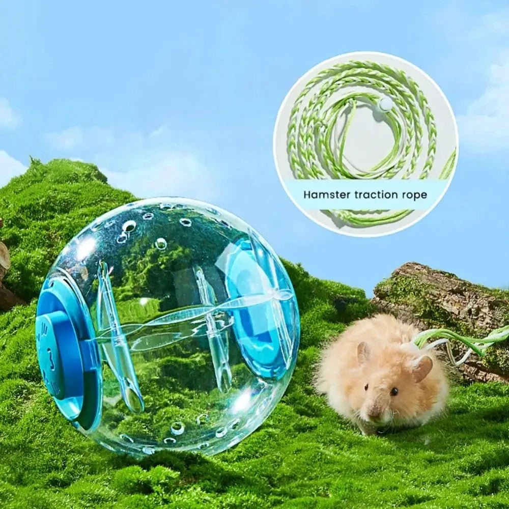 New 14cm/18cm Hamster Exercise Ball Traction Rope Transparent Running Ball Multi Purpose Multi-function Pet Supplies