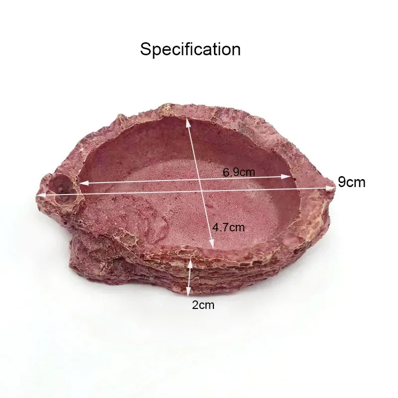 Pet Reptile Feeder Bowl Resin Aquarium Basin Food Water Pot Reptile Turtle Tortoise Scorpion Lizard Crabs Supplies Dropshipping