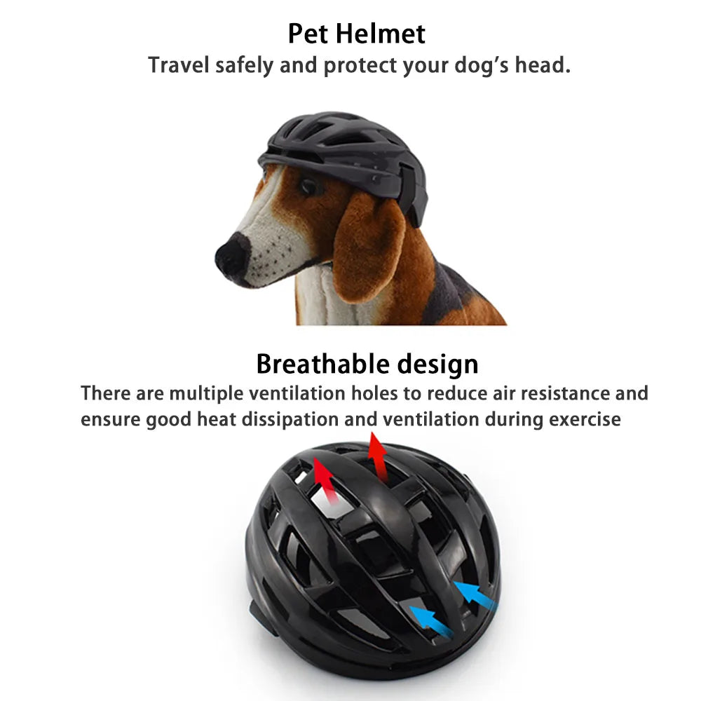Dog Safety Helmet - ABS Adjustable Pet Helmet for Outdoor Campping Activities/Motorcycle/Bike Pet Supplies