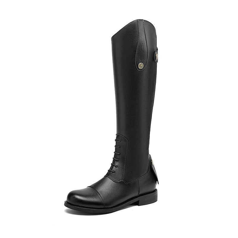 Leather Knee High Equestrian Boots Durable Non Slip Zipper