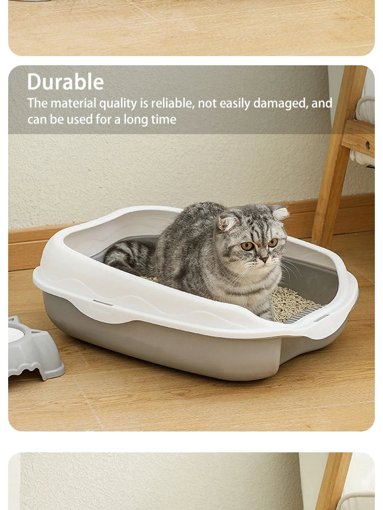 Semi-Enclosed Cat Litter Box