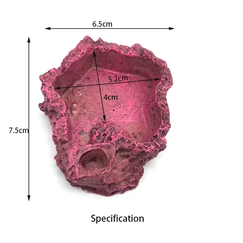 Pet Reptile Feeder Bowl Resin Aquarium Basin Food Water Pot Reptile Turtle Tortoise Scorpion Lizard Crabs Supplies Dropshipping