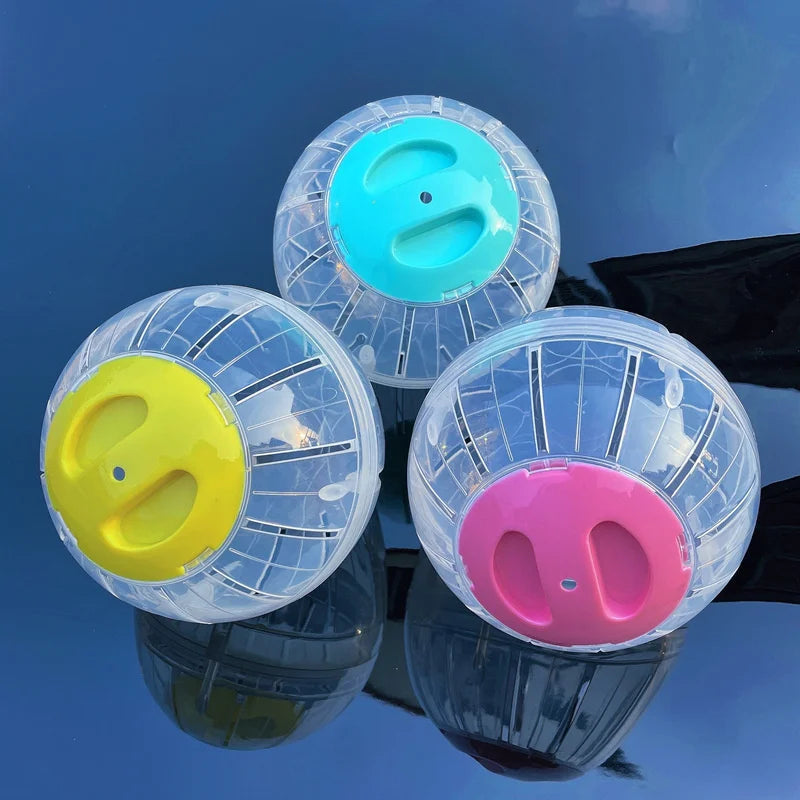 Funny Hamster Toys Spherical Translucent Treadmill for Rats Hamsters Pet Running Toy Durable Plastic Ball Diameter 10-14.5 CM