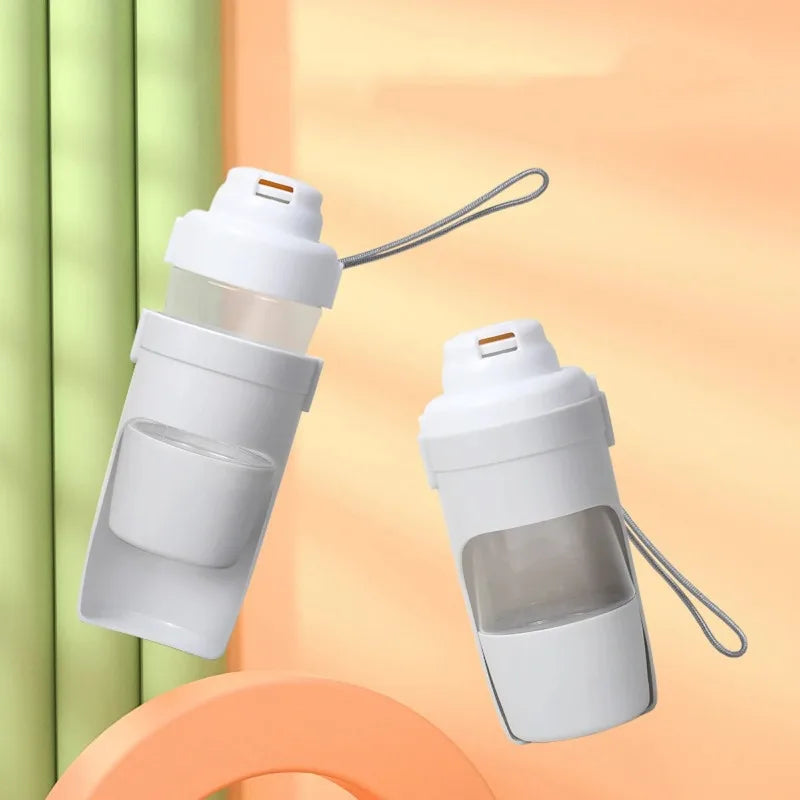 Portable Dog Cat Water Bottle With 500ml Capacity And Food Storage For Travel