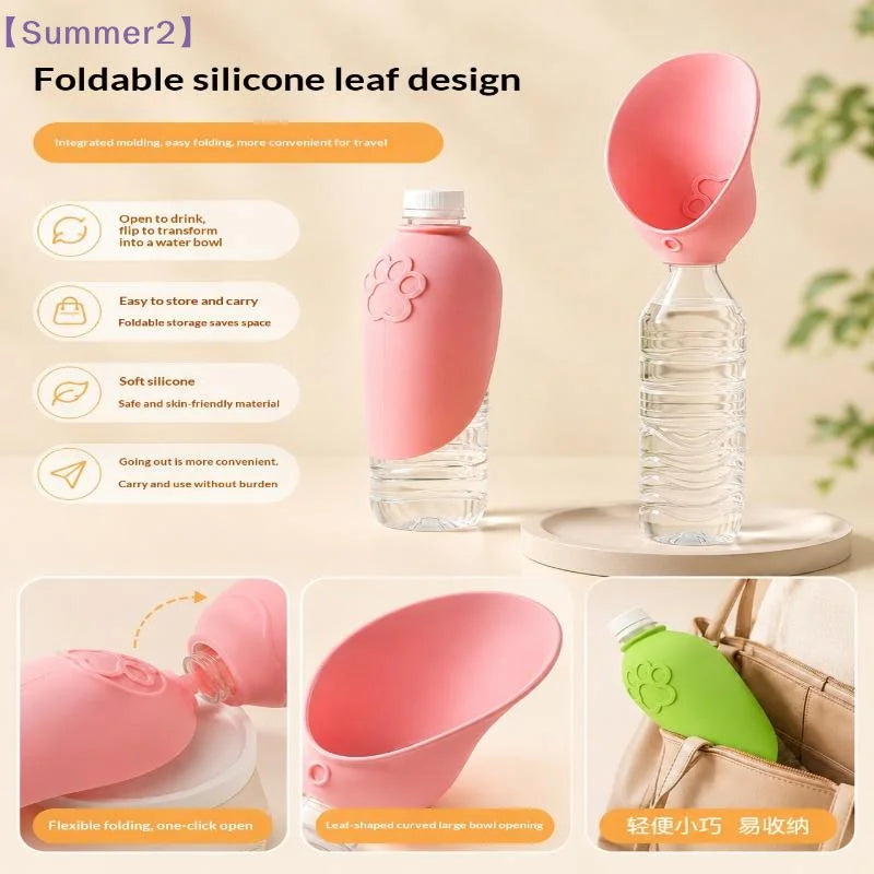 Silicone Leakproof Pets Travel Water Dispenser Portable Pet Feeder Outdoor Drinking Bowl Durable Puppy Cat Walking Supplies{S}