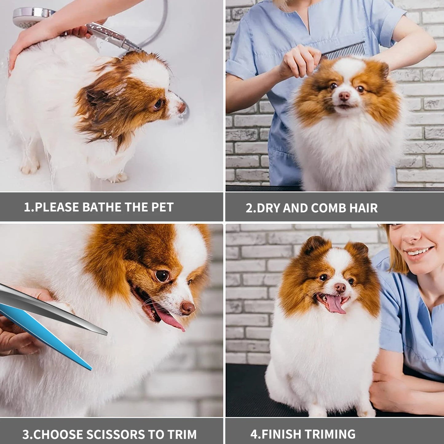 7.5" Professional Pet Curved Scissors Dog Curved Grooming Scissors For Dog&Cat Curved Shear As Dog Supplies Equipment