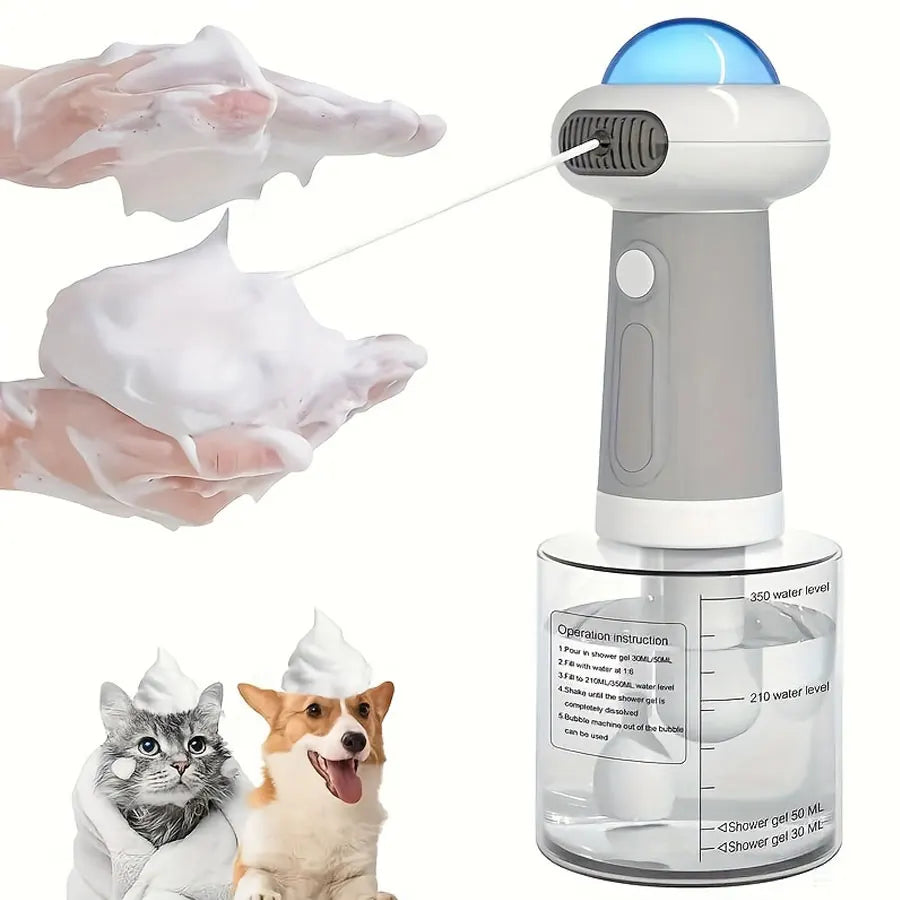 Pet Electric Bubble Machine Automatic Cat And Dog Bath Cleaning  Foam Pet Wash Generator Foam Sprayer Portable