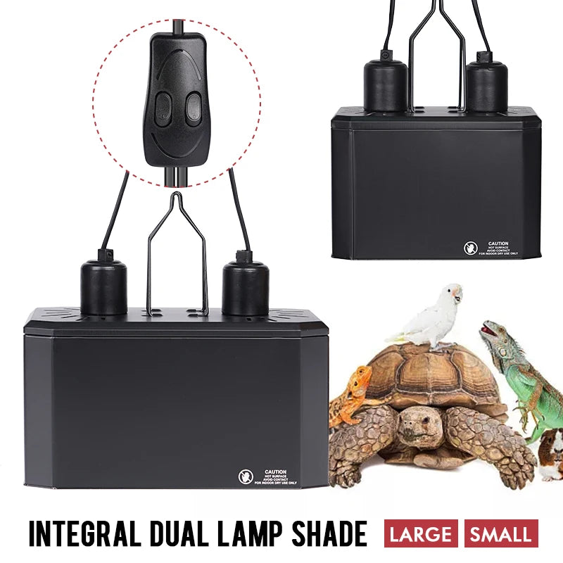 Reptile Accessories One-piece Double Lampshade Reflective Thermal Insulation Heating Lampshade for Lizards Turtle Snakes Spiders