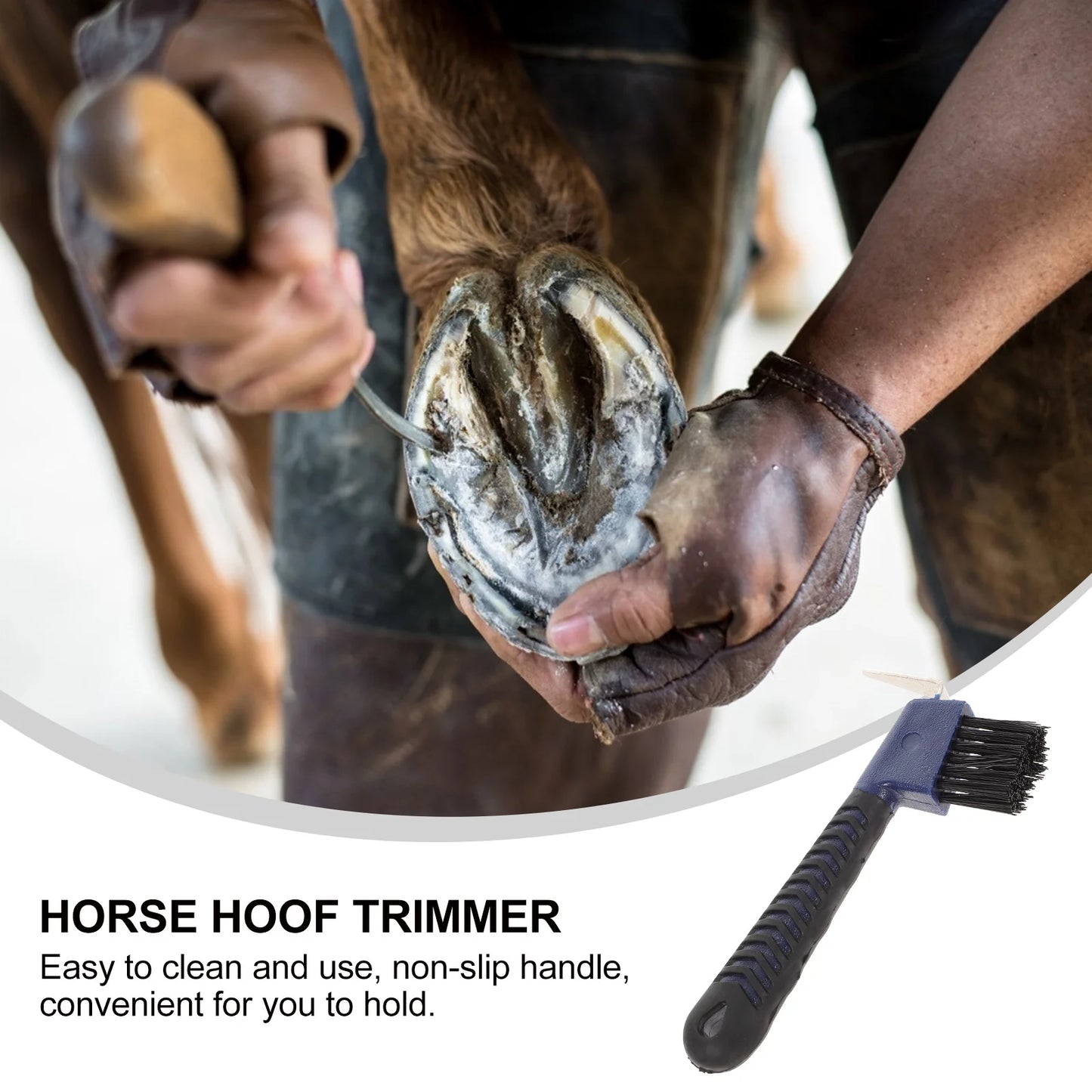 Stainless Steel Hoof Pick With Brush Handle For Horse Grooming And Hoof Care 1 Piece