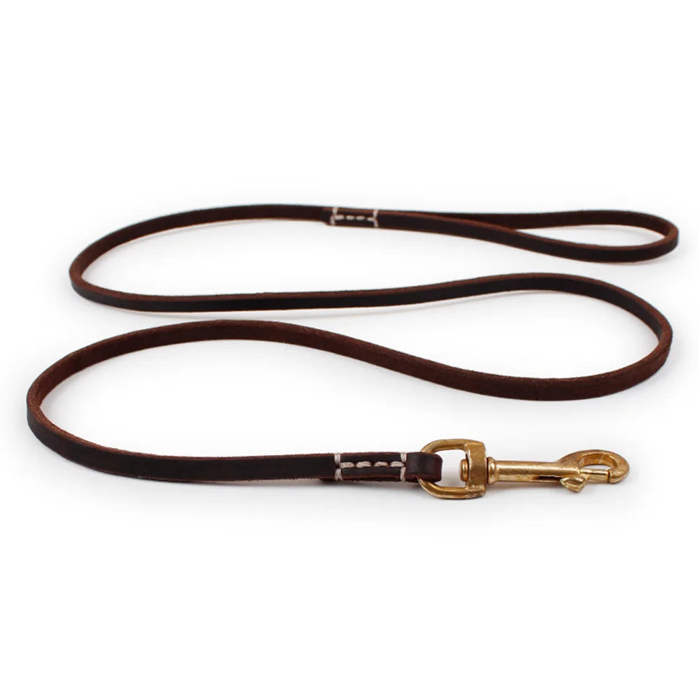 Premium Genuine Leather Dog Leash Dual Length For Versatile Walks And Everyday Comfort