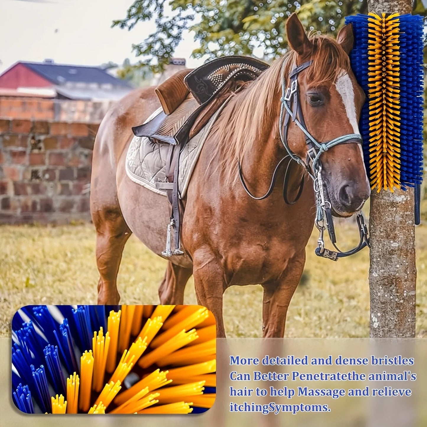 Cow Body Brush, Horse Body Brush, Livestock Cleaning Brush, Half Side Scratching Tool, Cow Brush