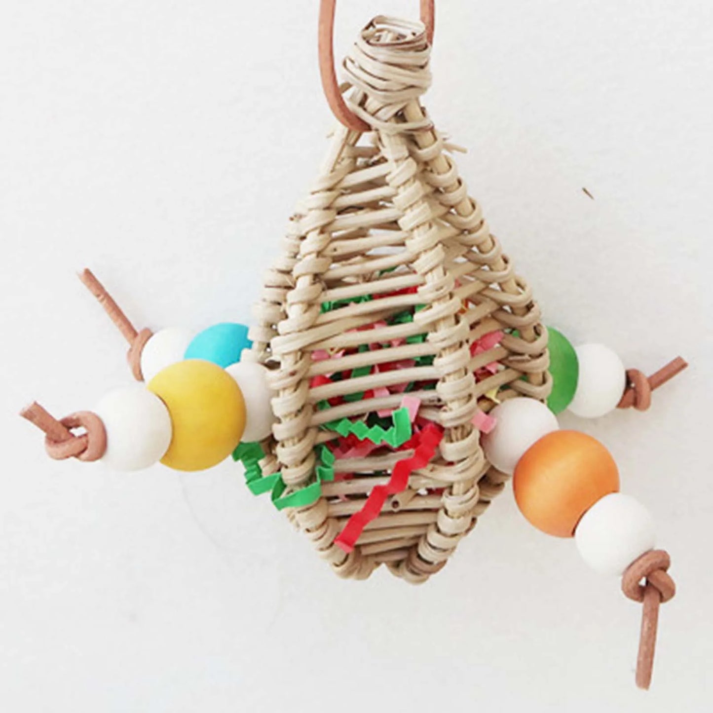 FeatherJoy Parrot Chew Toy With Turntable Stand And Hanging Toys - Interactive Enrichment For Cage