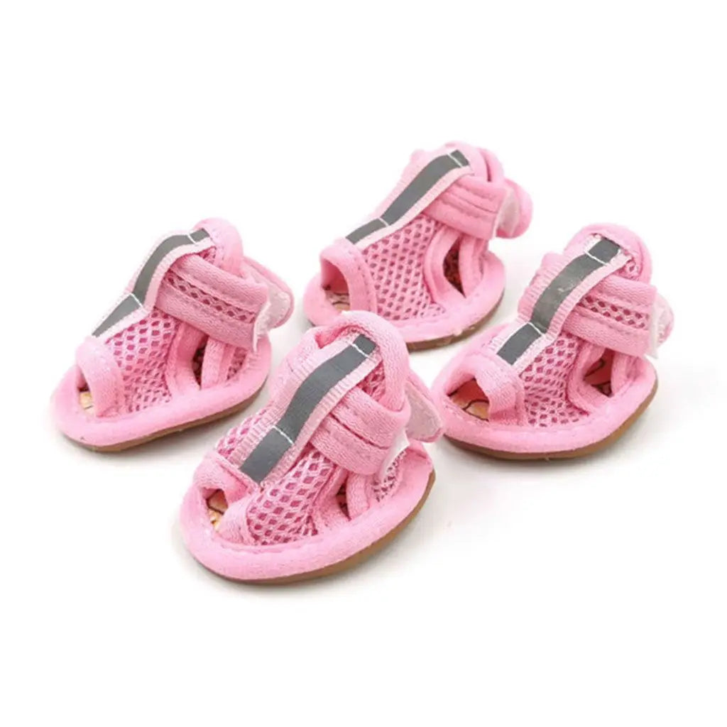 4pcs/pack Cute Casual Style Breathable Outdoor Spring Summer Wear Pet Supplies Dog Shoes Puppy Shoes Pet Sandals