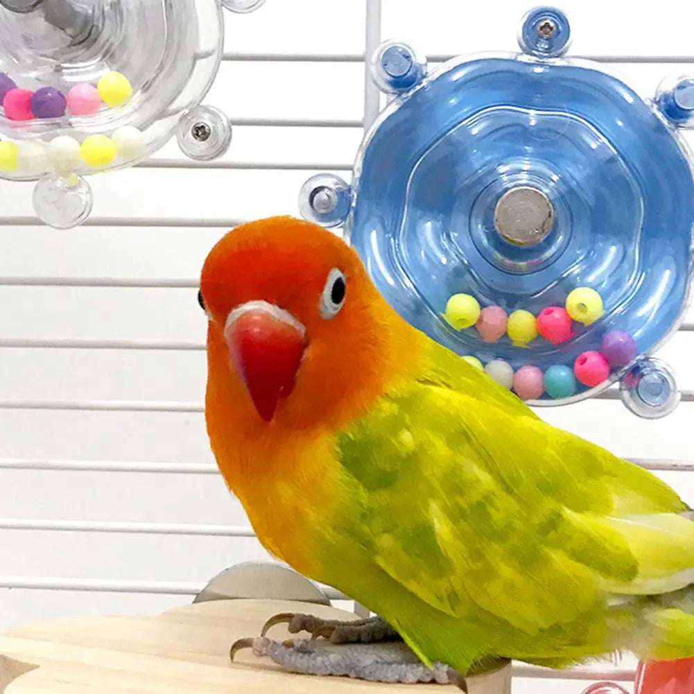 Parrot Toy Interactive Bird Cage Toy for Parrots Rotating Treat Dispenser for Mental Stimulation and Entertainment