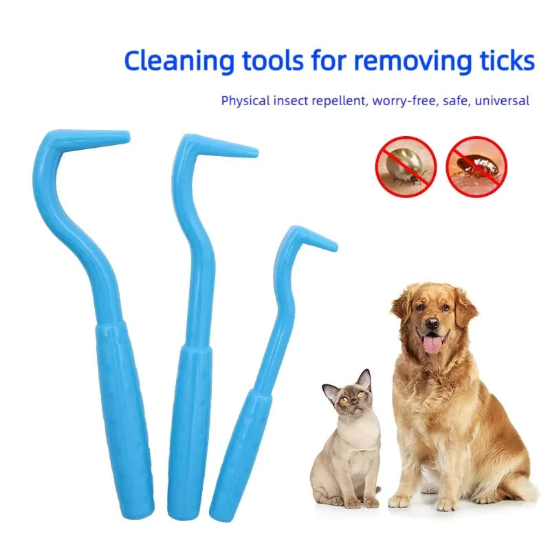 Pet Tick Remover Tool Set Tick Tweezer Flea Remover Hook Portable Mite Flea Extractor Clamp Safe Grooming Accessories for Pets