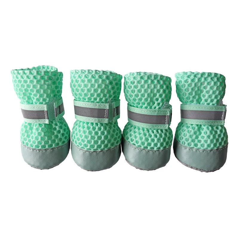4PCS Summer Dog Shoes Breathable Anti-Slip Wear-Resistant Dog Outdoor Boots for Small Medium Dogs Cats Puppy Pet Accessories