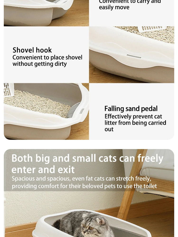Semi-Enclosed Cat Litter Box