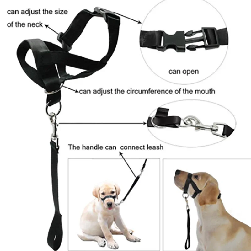 Dog Training Muzzle Muzzle, Dog Mouth and Nose Ring Training, Dog Anti-impact Pull, Dog Leash, Dog Walking Pet Supplies