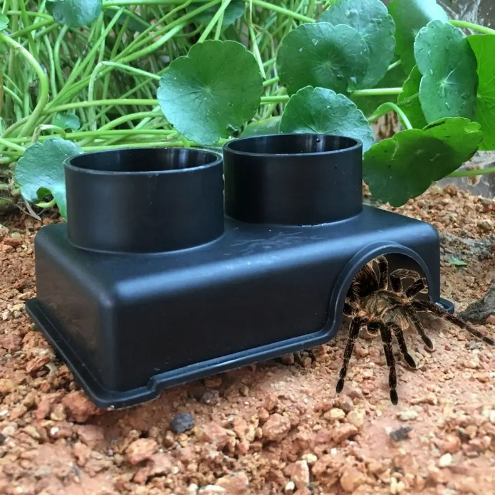 Reptile Climbing Box Black Reptile Hide Box Plastic Rectangle Snake Shelter House S/M/L Reptile Caves Spiders