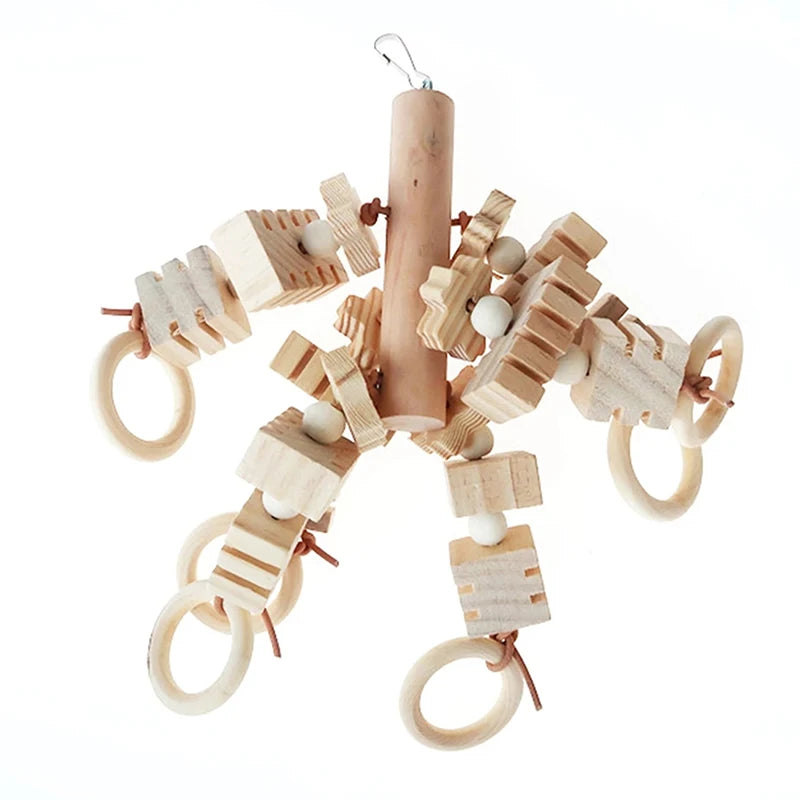 Large Parrot Toy Tearing Natural Wooden Blocks Bird Chewing Toy Parrot Cage Bite Toy Environmental Protection Bird Parrot Toy