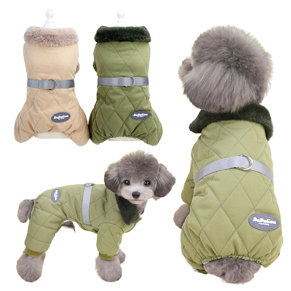 Winter Warm Dogs Jumpsuit for Small Dogs Cats Puppy Clothes Chihuahua Overalls Outfits Poodle Yorkies French Bulldog Pet Costume