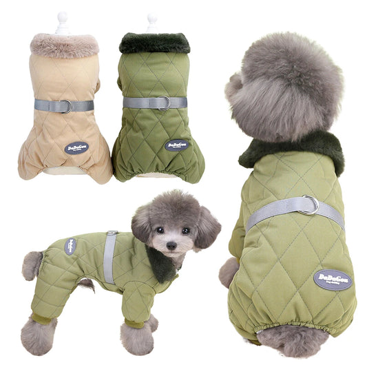 Winter Warm Dogs Jumpsuit for Small Dogs Cats Puppy Clothes Chihuahua Overalls Outfits Poodle Yorkies French Bulldog Pet Costume