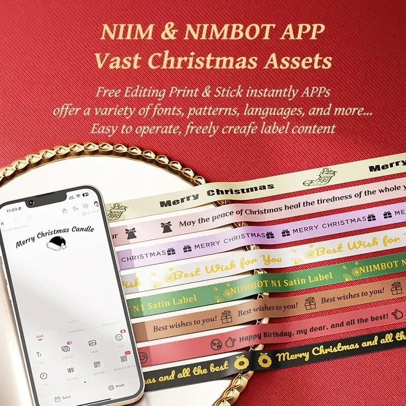 Niimbot N1 Mini Thermal Transfer Label Sticker Printer B18 Label Maker With Ribbon PET Papers For Jewelry Store Cable Cosmetics