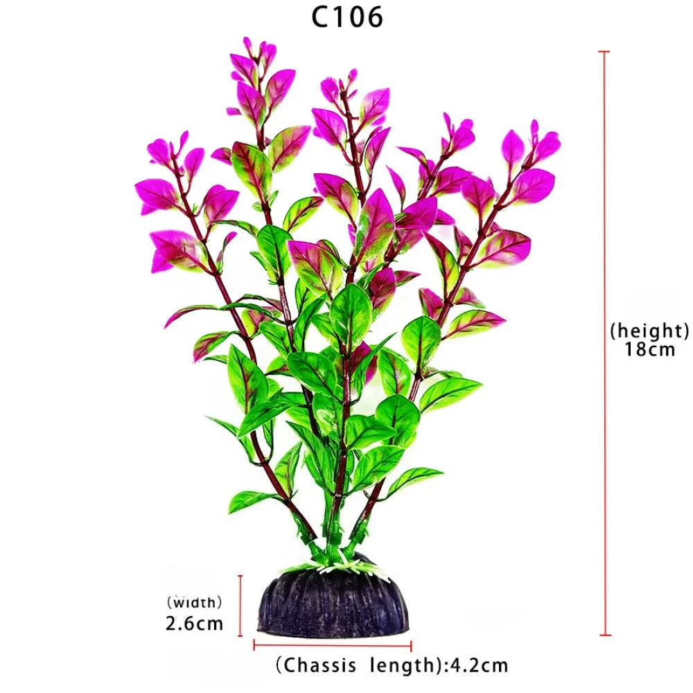 Artificial Plastic Aquarium Plants Seaweed, Realistic Landscape Ornament for Fish Tank Decor Aquarium Landscaping Accessories